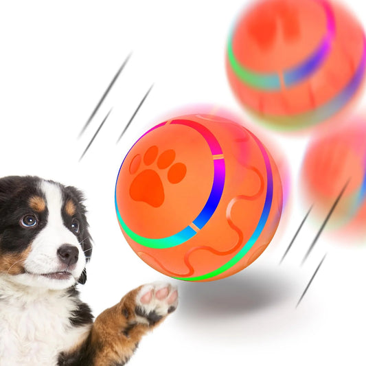 Interactive LED-Illuminated Rolling Ball for Dogs - Durable, Motion-Activated, USB Rechargeable Toy for Small to Medium Breeds, BPA-Free